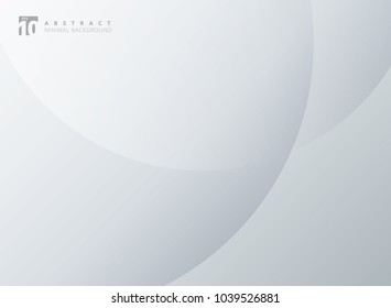 Abstract simple circles overlay white and gray minimal modern elegant background. Vector graphic illustration