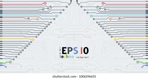 Abstract simple circuit board in perspective view. EPS10 vector curves