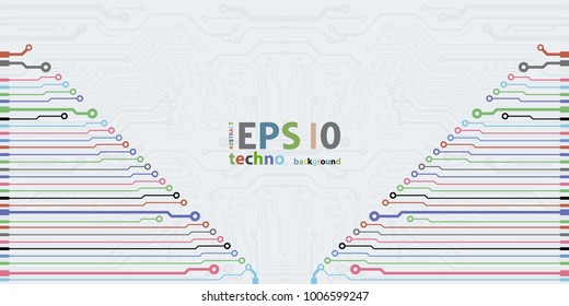 Abstract simple circuit board in perspective view. EPS10 vector curves