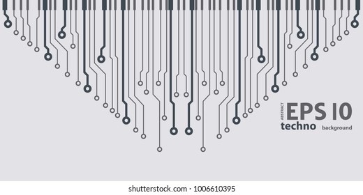 Abstract simple circuit board in perspective view. EPS10 vector curves