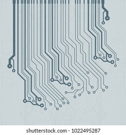 Abstract simple circuit board in perspective view. EPS10 vector curves