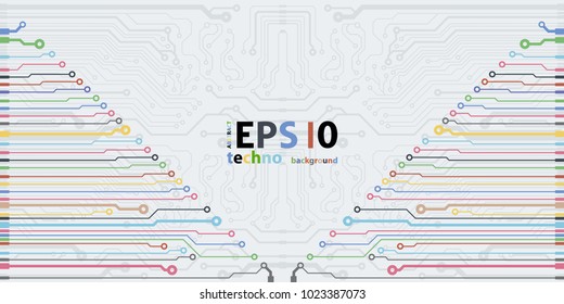 Abstract simple circuit board in perspective view. EPS10 vector curves