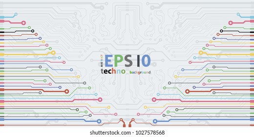 Abstract simple circuit board in perspective view. EPS10 vector curves