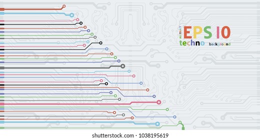 Abstract simple circuit board in perspective view. EPS10 vector curves