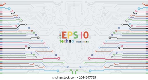 Abstract simple circuit board in perspective view. EPS10 vector curves