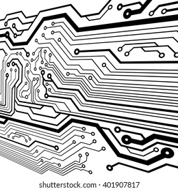Abstract simple circuit board in perspective view. EPS10 vector curves