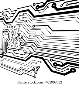 Abstract simple circuit board in perspective view. EPS10 vector curves