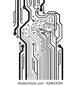 Abstract simple circuit board in perspective view. EPS10 vector curves