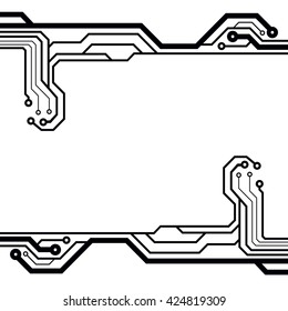 Abstract simple circuit board in perspective view. EPS10 vector curves