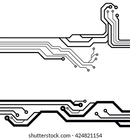 Abstract simple circuit board in perspective view. EPS10 vector curves