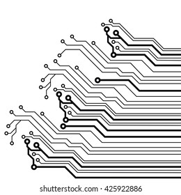 Abstract simple circuit board in perspective view. EPS10 vector curves
