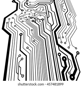 Abstract simple circuit board in perspective view. EPS10 vector curves