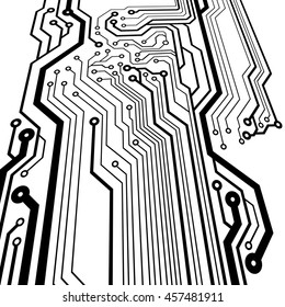 Abstract simple circuit board in perspective view. EPS10 vector curves