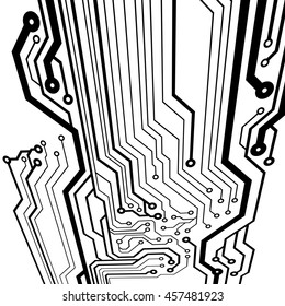 Abstract simple circuit board in perspective view. EPS10 vector curves