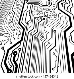 Abstract simple circuit board in perspective view. EPS10 vector curves