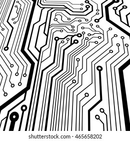 Abstract simple circuit board in perspective view. EPS10 vector curves