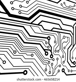 Abstract simple circuit board in perspective view. EPS10 vector curves