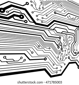Abstract simple circuit board in perspective view. EPS10 vector curves