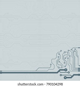 Abstract simple circuit board in perspective view. EPS10 vector curves