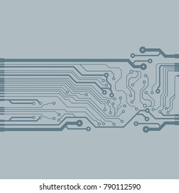 Abstract simple circuit board in perspective view. EPS10 vector curves