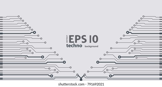 Abstract simple circuit board in perspective view. EPS10 vector curves
