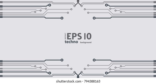 Abstract simple circuit board in perspective view. EPS10 vector curves