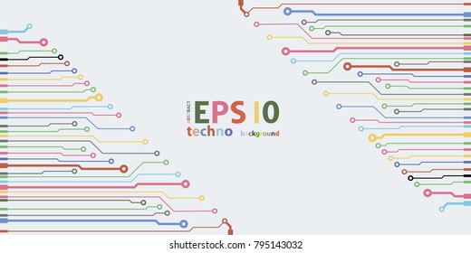 Abstract simple circuit board in perspective view. EPS10 vector curves