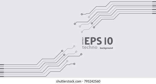Abstract simple circuit board in perspective view. EPS10 vector curves