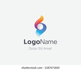 Abstract simple colorful letter s logo