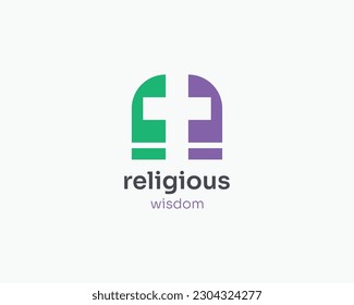 Abstract simple colorful religious logo