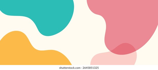 abstract simple colorful retro geometric blobs pattern banner template background