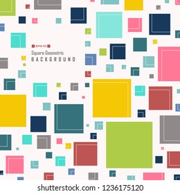 Abstract of simple colorful square geometric pattern background, vector eps10