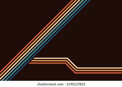 líneas abstractas de rayas de color sencillo en estilo retro