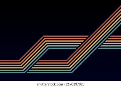 abstrakte, einfache, bunt gestreifte Linien im Retro-Stil