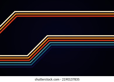 abstract simple colorful striped lines in retro style