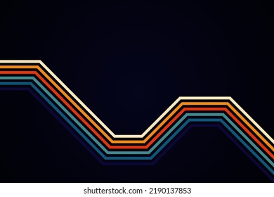 líneas abstractas de rayas de color sencillo en estilo retro