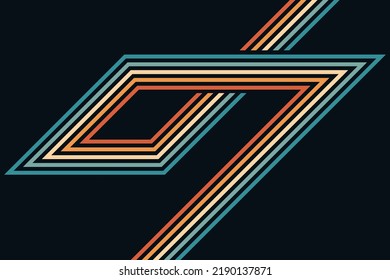 abstract simple colorful striped lines in retro style