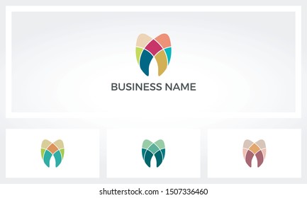 Abstract Simple Colorful Tooth Logo