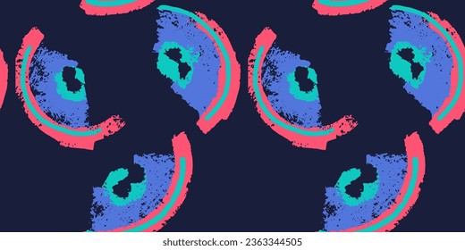 Abstract, simple, colorful, trendy pattern with vector hand draw texture semicircles. Modern contemporary print. Template for design, fashion, interior decor, textile, fabric, wallpaper