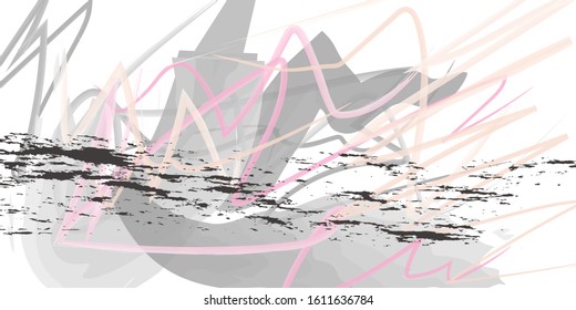 Abstract simple comfortable gray background with pink pastel elements for banner, poster, business card