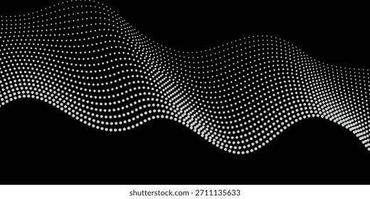 abstrato simples criativo preto branco ponto mistura onda design.