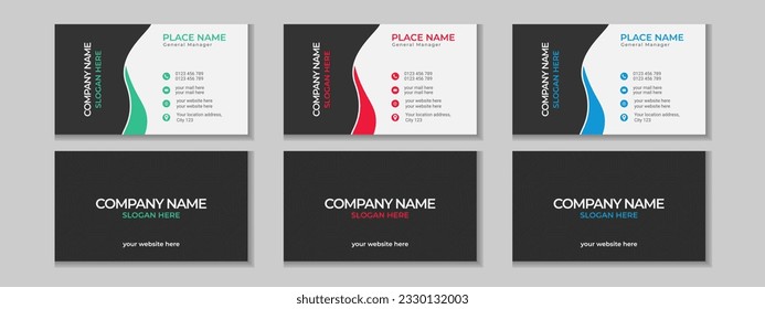 Abstract simple creative modern and clean professional business card template design with texture and pattern, elegant corporate visiting card, name card, corporate business card design with mockup