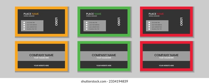Abstract simple creative modern and clean professional business card template design with texture and pattern, elegant corporate visiting card, name card, corporate business card design with mockup