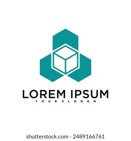 Abstract simple cube or box logo design. Premium Vector