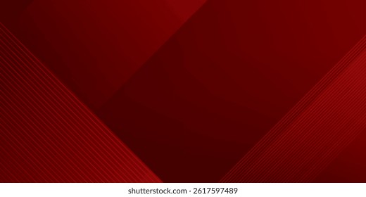 Abstract simple dark red gradient illustration background with 3d look overlap square with shadow and line pattern. Cool design and luxury. Eps10 vector