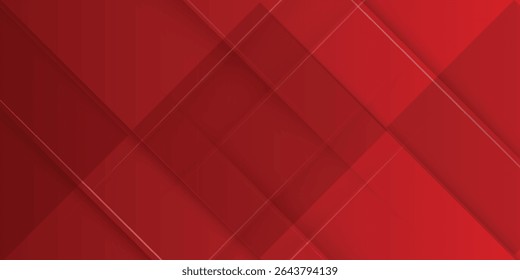 Abstract simple dark red gradient illustration background with 3d look overlap square with shadow and line pattern. Cool design and luxury. Eps10 vector