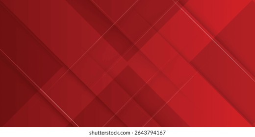 Abstract simple dark red gradient illustration background with 3d look overlap square with shadow and line pattern. Cool design and luxury. Eps10 vector