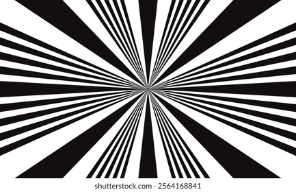 abstract simple decorative black thin and thick sunburst pattern.