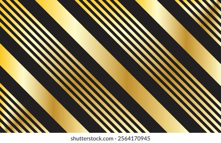 abstract simple decorative golden thin and thick line design on dark background.