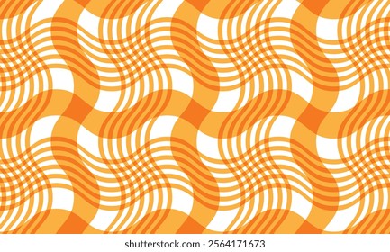 abstract simple decorative orange thin and thick plaid line pattern.